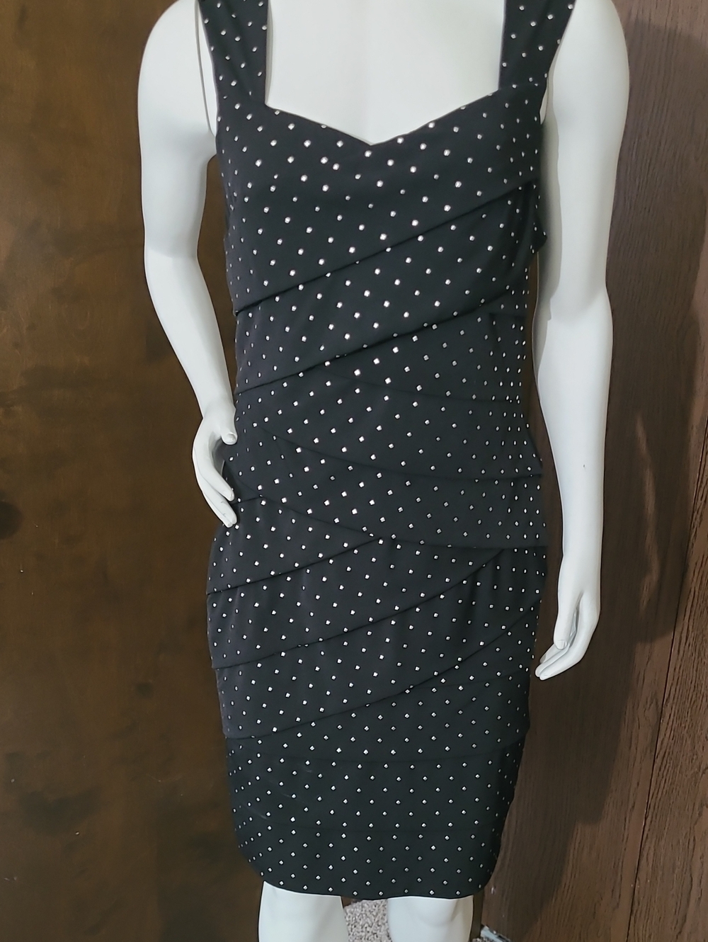 White House Black Market Black Dress with Silver Diamonds